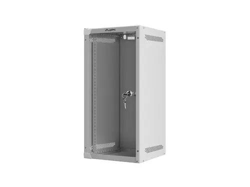Dulap de comunicații, Lanberg rack 10" montaj pe perete 12U/280x310 pentru autoasamblare cu ușă de sticlă, gri (flat pack) - 3