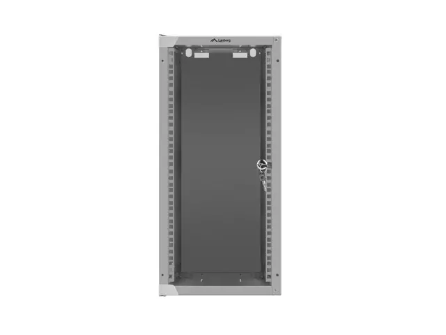 Комуникационен шкаф, Lanberg rack cabinet 10" wall-mount 12U/280x310 for self-assembly with glass door grey (flat pack) - image 3