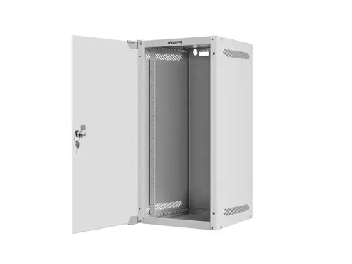 Dulap de comunicații, Lanberg rack 10" montaj pe perete 12U/280x310 pentru autoasamblare cu ușă de sticlă, gri (flat pack) - 5