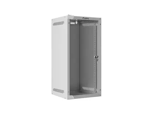 Ερμάριο επικοινωνιών, Lanberg rack 10" επιτοίχιο 12U/280x310 για αυτοσυναρμολόγηση με γυάλινη πόρτα, γκρι (flat pack) - 1