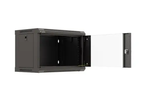 Комуникационен шкаф, Lanberg rack cabinet 19" wall-mount 6U/540x350 (flat pack) with glass door black - image 10