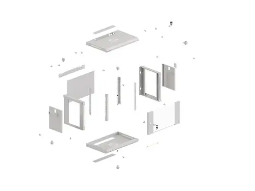 Комуникационен шкаф, Lanberg rack cabinet 19" wall-mount 6U/540x350 (flat pack) with glass door grey - image 10