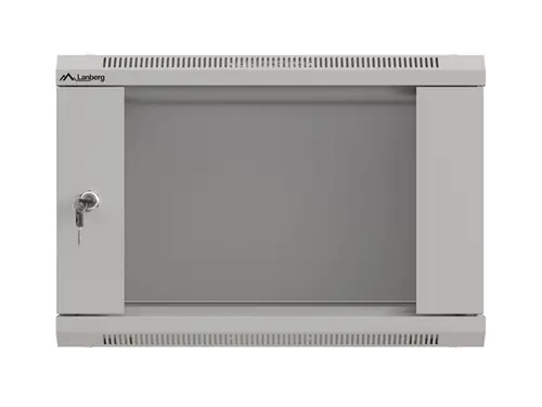 Комуникационен шкаф, Lanberg rack cabinet 19" wall-mount 6U/540x350 (flat pack) with glass door grey - image 2