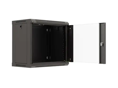 Комуникационен шкаф, Lanberg rack cabinet 19" wall-mount 9U/540x350 (flat pack) with glass door black - image 5