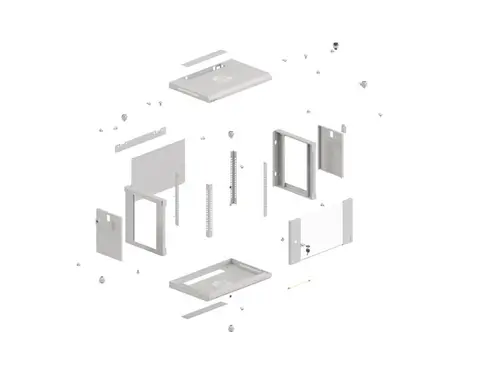 Комуникационен шкаф, Lanberg rack cabinet 19" wall-mount 9U/540x350 (flat pack) with glass door grey - image 11
