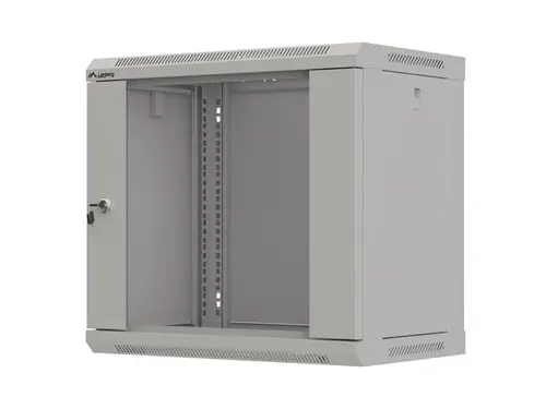 Комуникационен шкаф, Lanberg rack cabinet 19" wall-mount 9U/540x350 (flat pack) with glass door grey - image 1
