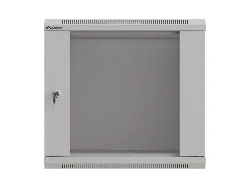 Комуникационен шкаф, Lanberg rack cabinet 19" wall-mount 9U/540x350 (flat pack) with glass door grey - image 2