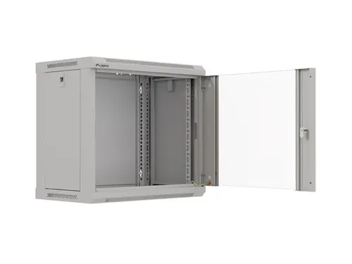 Комуникационен шкаф, Lanberg rack cabinet 19" wall-mount 9U/540x350 (flat pack) with glass door grey - image 5