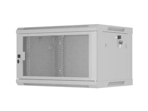 Комуникационен шкаф, Lanberg rack cabinet 19" wall-mount 6U/600x450 with perforated door grey (flat pack) - image 1