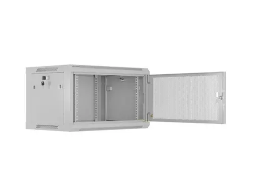 Комуникационен шкаф, Lanberg rack cabinet 19" wall-mount 6U/600x450 with perforated door grey (flat pack) - image 2