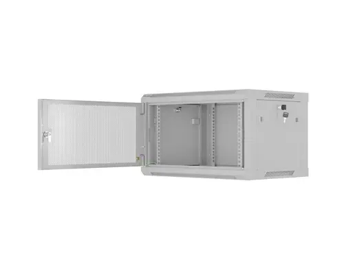Комуникационен шкаф, Lanberg rack cabinet 19" wall-mount 6U/600x450 with perforated door grey (flat pack) - image 3