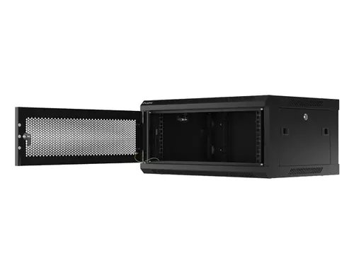 Комуникационен шкаф, Lanberg rack cabinet 19" wall-mount 4U/600x450 with perforated door black (flat pack) - image 1