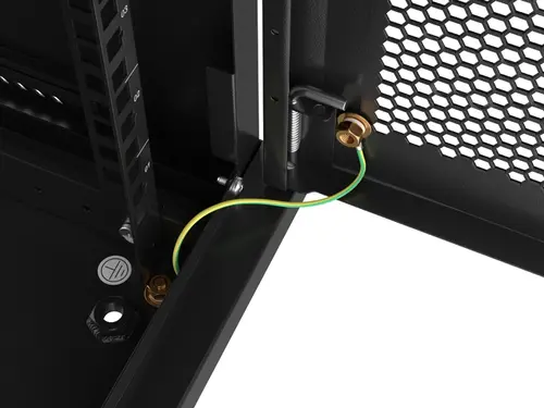 Комуникационен шкаф, Lanberg rack cabinet 19" wall-mount 4U/600x450 with perforated door black (flat pack) - image 2