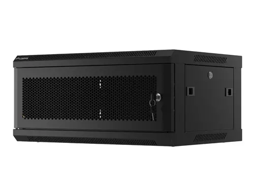 Комуникационен шкаф, Lanberg rack cabinet 19" wall-mount 4U/600x450 with perforated door black (flat pack) - image 3