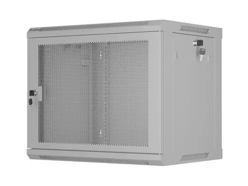 Комуникационен шкаф, Lanberg rack cabinet 19" wall-mount 9U/600x450 with perforated door grey (flat pack) - image 1