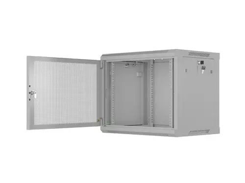 Комуникационен шкаф, Lanberg rack cabinet 19" wall-mount 9U/600x450 with perforated door grey (flat pack) - image 2