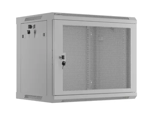 Комуникационен шкаф, Lanberg rack cabinet 19" wall-mount 9U/600x450 with perforated door grey (flat pack)