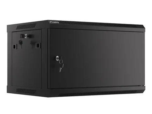 Комуникационен шкаф, Lanberg rack cabinet 19" wall-mount 6U/600x450 for self-assembly with metal door black (flat pack)