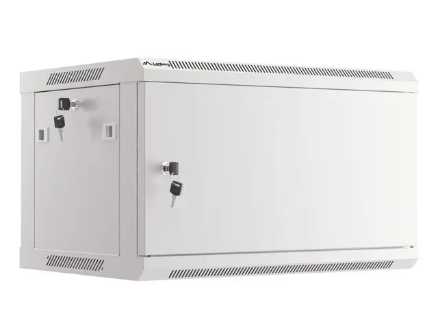 Комуникационен шкаф, Lanberg rack cabinet 19" wall-mount 6U/600x450 for self-assembly with metal door grey (flat pack)