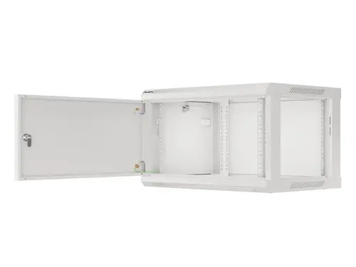 Dulap de comunicații, Lanberg rack 19" montaj pe perete 6U/600x450 pentru autoasamblare cu ușă metalică, gri (flat pack) - 11