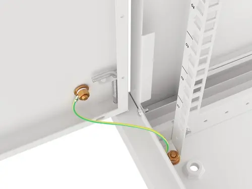 Dulap de comunicații, Lanberg rack 19" montaj pe perete 6U/600x450 pentru autoasamblare cu ușă metalică, gri (flat pack) - 2