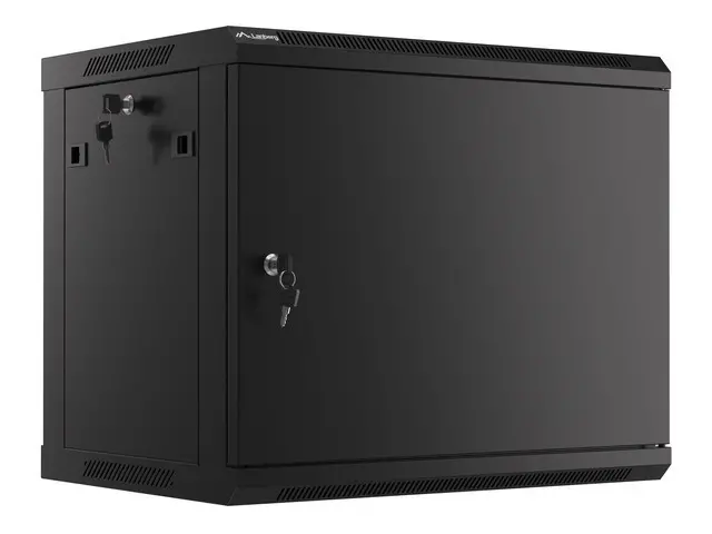 Комуникационен шкаф, Lanberg rack cabinet 19" wall-mount 9U/600x450 for self-assembly with metal door black (flat pack)