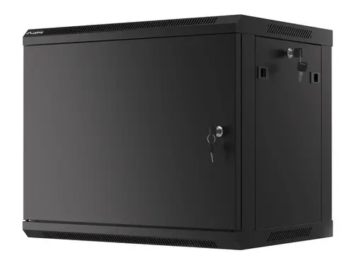 Комуникационен шкаф, Lanberg rack cabinet 19" wall-mount 9U/600x450 for self-assembly with metal door  black (flat pack) - image 2