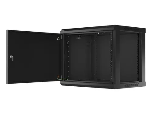 Комуникационен шкаф, Lanberg rack cabinet 19" wall-mount 9U/600x450 for self-assembly with metal door  black (flat pack) - image 3