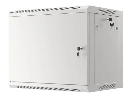 Комуникационен шкаф, Lanberg rack cabinet 19" wall-mount 9U/600x450 for self-assembly with metal door grey (flat pack) - image 1