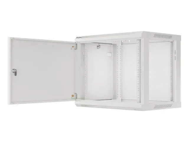 Комуникационен шкаф, Lanberg rack cabinet 19" wall-mount 9U/600x450 for self-assembly with metal door grey (flat pack) - image 2