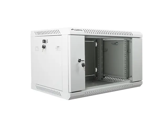 Ερμάριο επικοινωνιών, Lanberg rack 19" επιτοίχιο 6U / 600x450 για αυτοσυναρμολόγηση (flat pack), γκρι