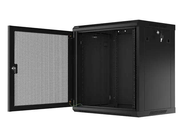 Ερμάριο επικοινωνιών, Lanberg ερμάριο rack 19" επιτοίχιο 12U/600x450 με διάτρητη πόρτα μαύρο (flat pack) - image 12