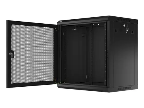 Комуникационен шкаф, Lanberg rack cabinet 19" wall-mount 12U/600x450 with perforated door black (flat pack) - image 12