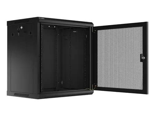 Комуникационен шкаф, Lanberg rack cabinet 19" wall-mount 12U/600x450 with perforated door black (flat pack) - image 1
