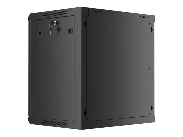 Комуникационен шкаф, Lanberg rack cabinet 19" wall-mount 12U/600x450 with perforated door black (flat pack) - image 4