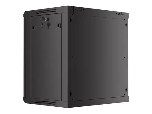 Комуникационен шкаф, Lanberg rack cabinet 19" wall-mount 12U/600x450 with perforated door black (flat pack) - image 4