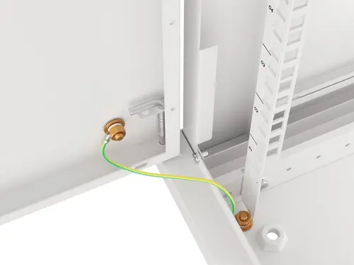Dulap de comunicații, Lanberg rack 19" montaj pe perete 6U/600x600 pentru autoasamblare cu ușă metalică, gri (flat pack) - 4