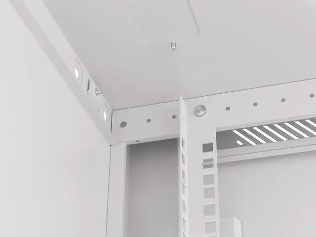 Комуникационен шкаф, Lanberg rack cabinet 19" wall-mount 6U/600x600 for self-assembly with metal door grey (flat pack) - image 4
