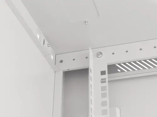 Dulap de comunicații, Lanberg rack 19" montaj pe perete 6U/600x600 pentru autoasamblare cu ușă metalică, gri (flat pack) - 5