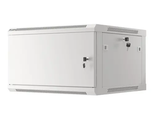 Ερμάριο επικοινωνιών, Lanberg rack 19" επιτοίχιο 6U/600x600 για αυτοσυναρμολόγηση με μεταλλική πόρτα, γκρι (flat pack) - 10