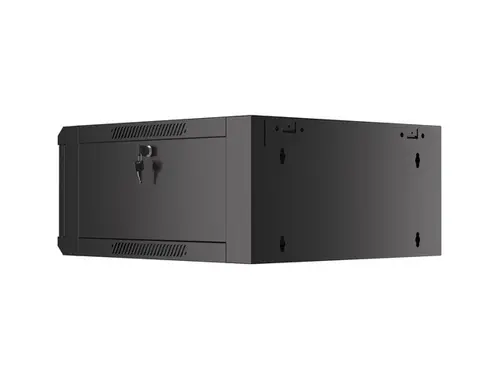 Комуникационен шкаф, Lanberg rack cabinet 19" wall-mounted 4U 600 fast assembly (flat pack) black - image 1