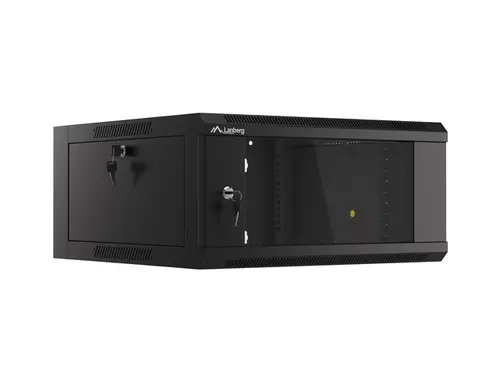 Комуникационен шкаф, Lanberg rack cabinet 19" wall-mounted 4U 600 fast assembly (flat pack) black