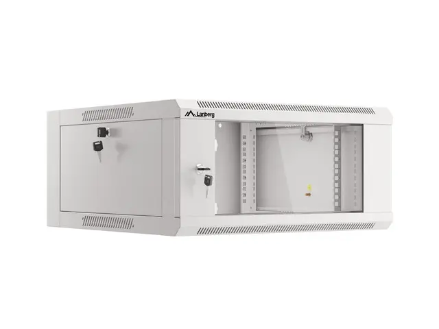Комуникационен шкаф, Lanberg rack cabinet 19" wall-mounted 4U 600 fast assembly (flat pack) grey