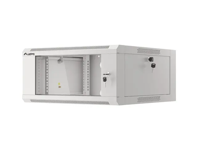 Комуникационен шкаф, Lanberg rack cabinet 19" wall-mounted 4U 600 fast assembly (flat pack) grey - image 7