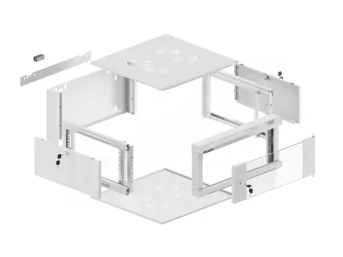 Комуникационен шкаф, Lanberg rack cabinet 19" wall-mounted 4U 600 fast assembly (flat pack) grey - image 8