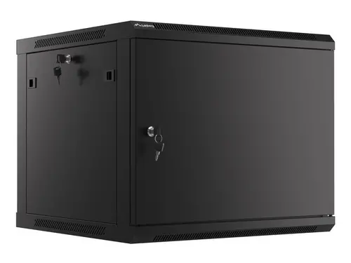 Комуникационен шкаф, Lanberg rack cabinet 19" wall-mount 9U/600x600 for self-assembly with metal door black (flat pack)