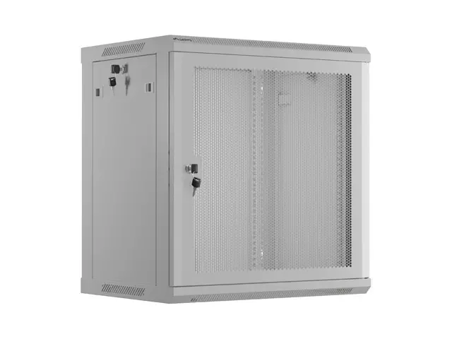 Dulap de comunicații, Lanberg dulap rack 19" de perete 12U/600x450 cu ușă perforată gri (flat pack)