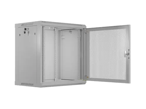 Комуникационен шкаф, Lanberg rack cabinet 19" wall-mount 12U/600x450 with perforated door grey (flat pack) - image 2