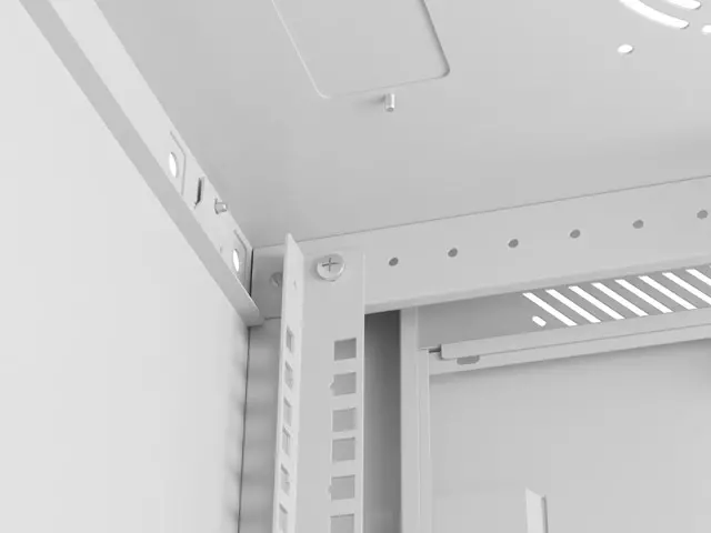 Комуникационен шкаф, Lanberg rack cabinet 19" wall-mount 12U/600x450 with perforated door grey (flat pack) - image 5