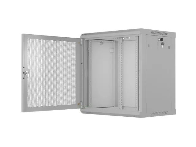 Комуникационен шкаф, Lanberg rack cabinet 19" wall-mount 12U/600x450 with perforated door grey (flat pack) - image 6